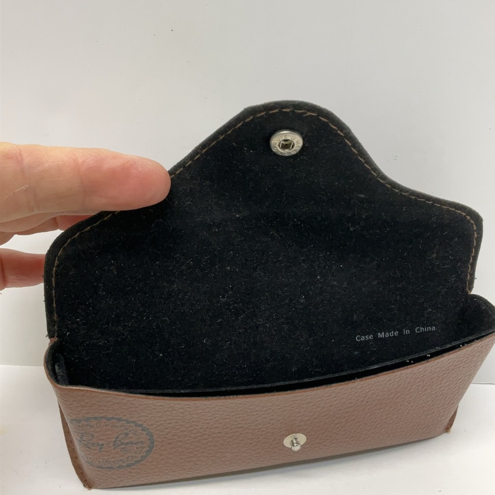 Authentic Ray-Ban‎ Sunglasses Leather Case - Soft Pebble Brown - Picture 5 of 6
